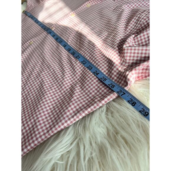 Peter Millar Men's Plaid Button-Up Shirt Long Sleeves Collared Pink White XL - Picture 9 of 10